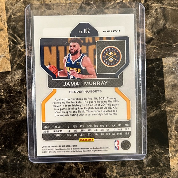 JAMAL MURRAY PINK PRIZM CARD CRACKED ICE 2021-22 NBA NUGGETS - Picture 2 of 3